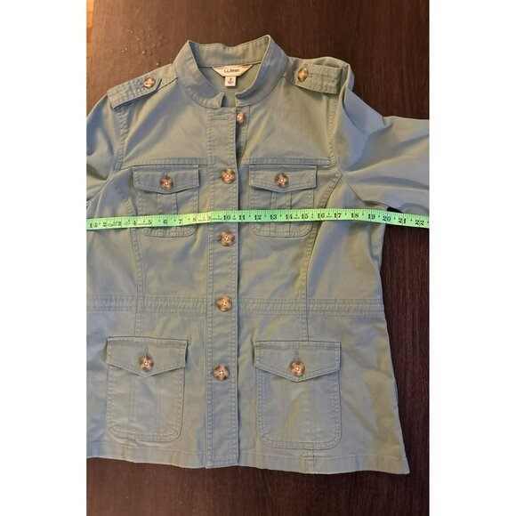 L.L. Bean Sage Green Utility Jacket Button Front With Pockets Size M - Picture 6 of 7